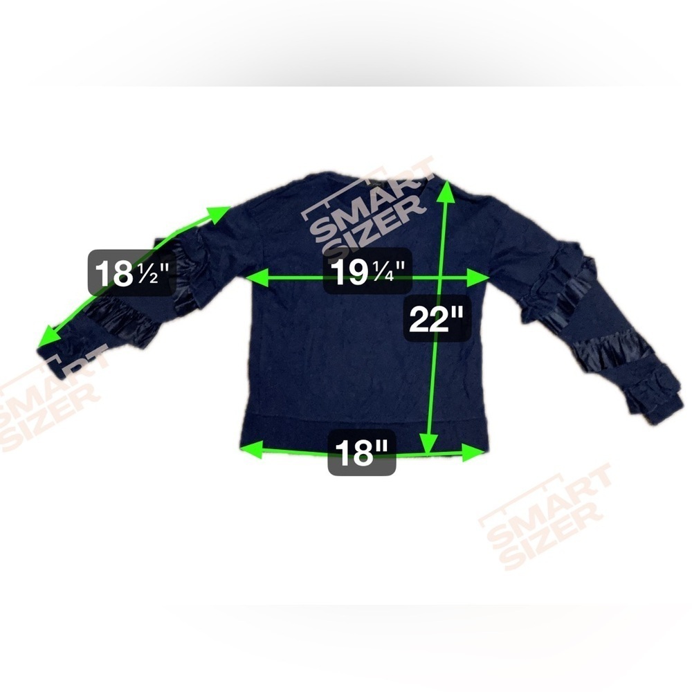 J. Crew Navy Sweatshirt with Ruffle Sleeves - size small. B6 - Picture 6 of 7